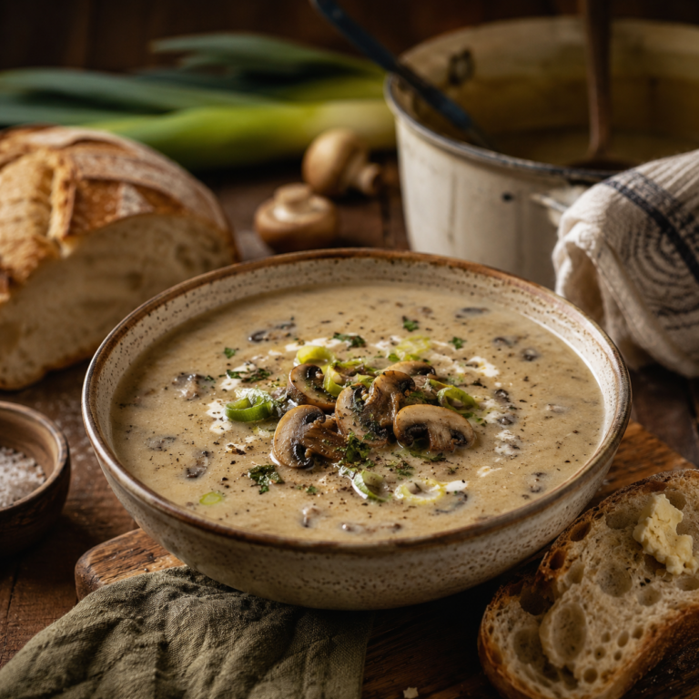 Creamy Mushroom and Leek Soup
